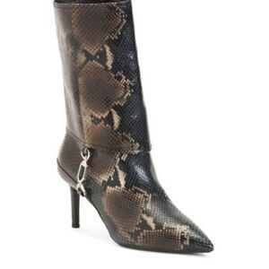 AQUATALIA Made In Italy Leather Snake Print Heel Boots NWT SIZE 7